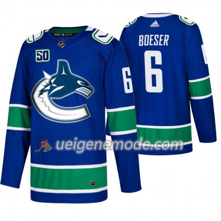 Herren Eishockey Vancouver Canucks Trikot Brock Boeser 6 50th Anniversary Adidas 2019-2020 Blau Authentic